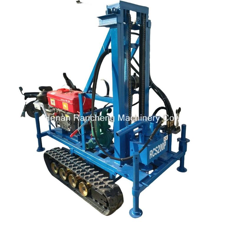 Rubber Crawler montato Portatile macchina di perforazione di pozzi d'acqua 150m profondità 450mm diametro facile funzionamento