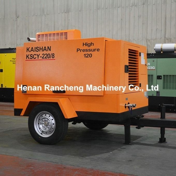 Compressore d'aria a vite portatile diesel da 1400 kg 55 kW per una sola fase di compressione