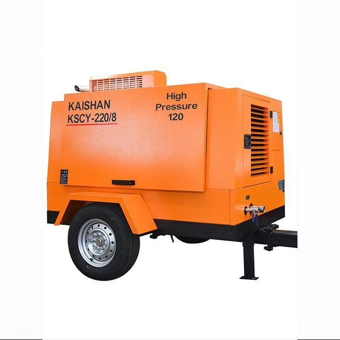 Compressore d'aria a vite portatile diesel da 1400 kg 55 kW per una sola fase di compressione