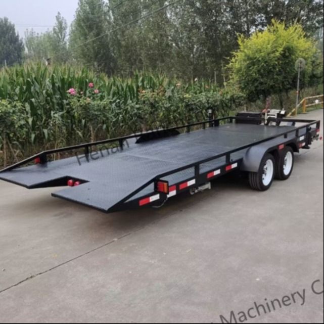 5t 5m*2,2m Camion a piattaforma semirimorchio Asse doppio-asse Freno elettrico