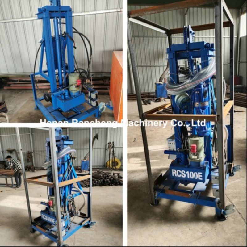 Piattaforma di perforazione per pozzi portatile da 150 m di profondità, motore diesel da 22 Hp / 16,2 Kw, tipo a percussione e rotazione