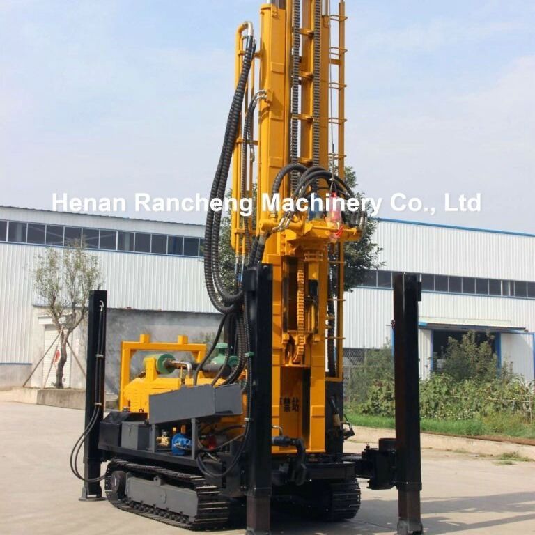 350m profondità di perforazione gomma Caterpillar Track acqua pozzo perforazione rig pneumatico gomma Crawler perforazione rig