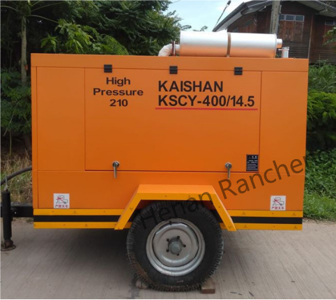 KSCY-400/14.5K  Compressore d'aria a vite portatile diesel da 400cfm con motore Cummins