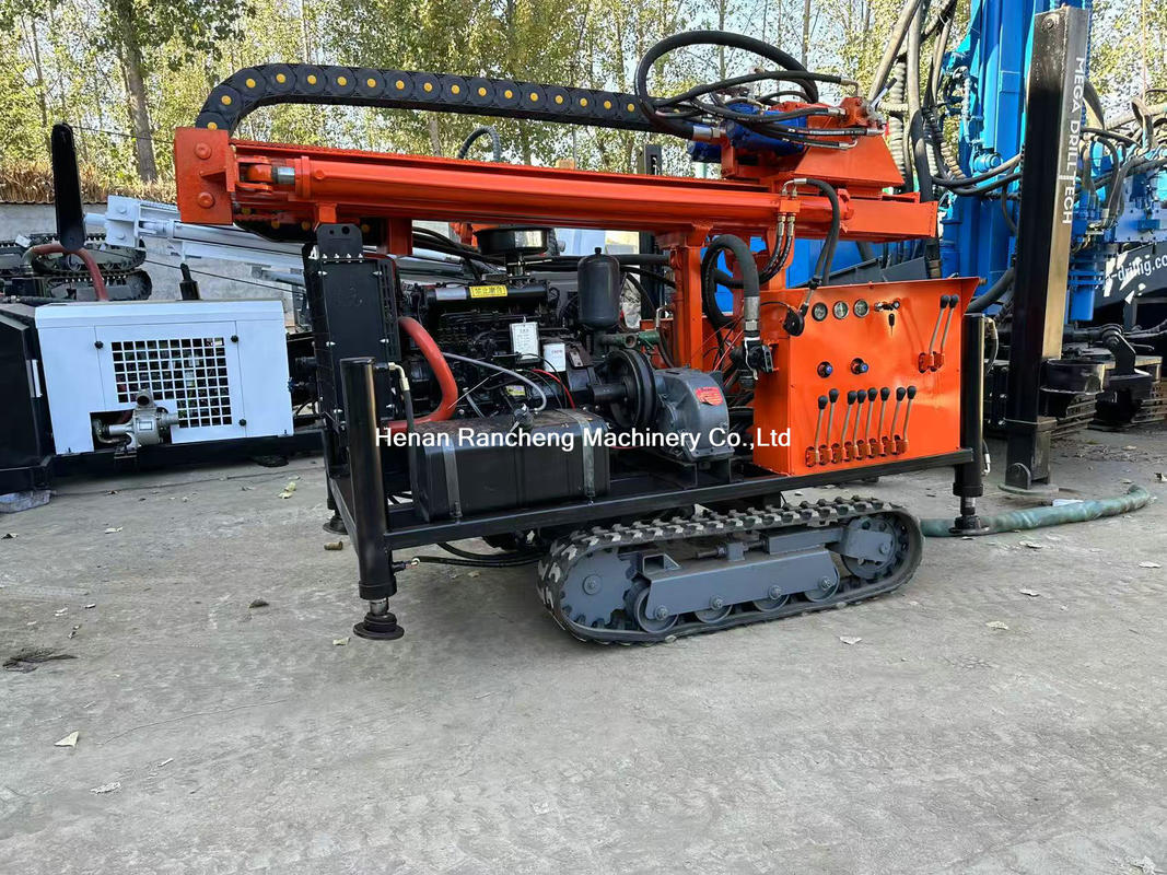 200m portable crawler mounted small water well rock drilling rig multi-function water well drilling rig borehole machine