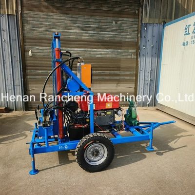 150m DTH Rig idraulica per la trivellazione di pozzi d'acqua Macchina portatile rimorchio pneumatico Rig di trivellazione montata