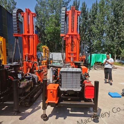 200m Dth Mud Drilling Trailer montato Rig di perforazione di pozzi d'acqua con 45kw di diesel